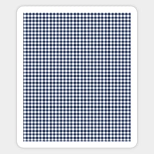 Gingham Checkered Buffalo Plaid Navy Blue and White Pattern Magnet